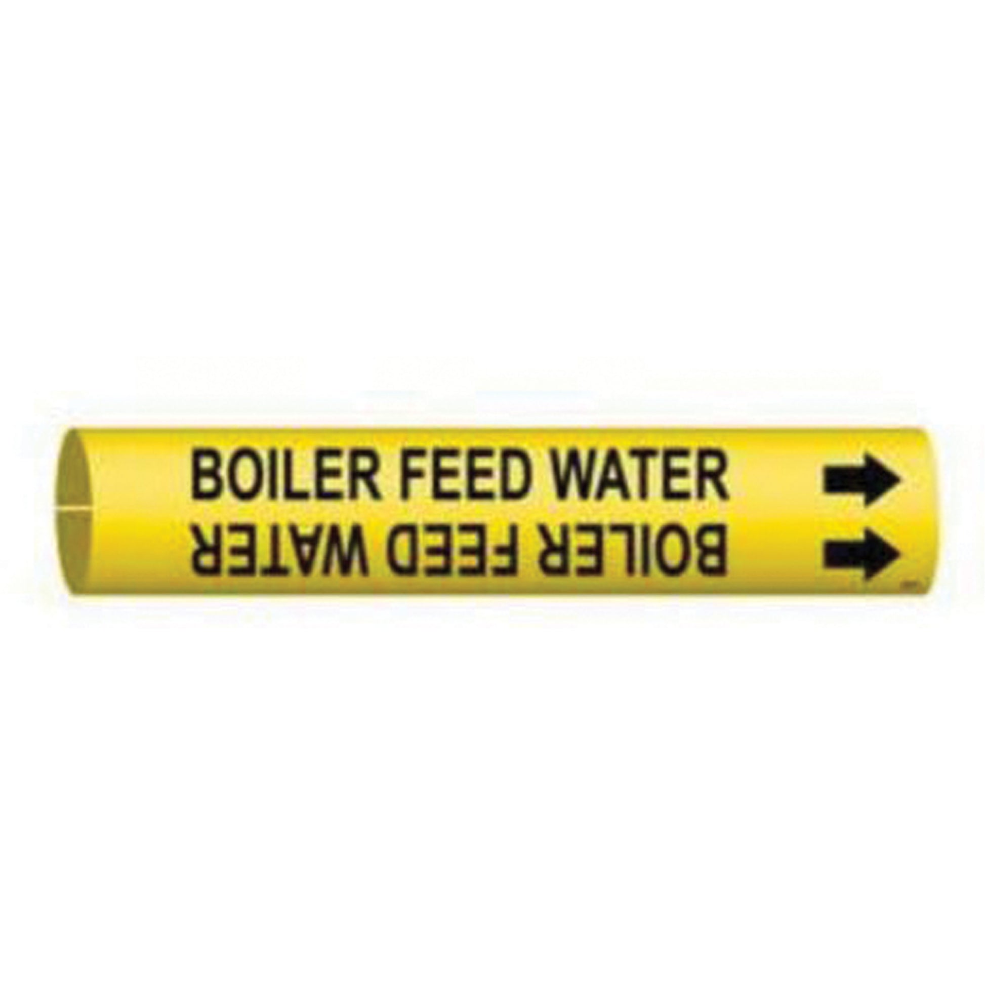 Brady "Boiler Feed Water" Pipe Marker, Snap-On, 13/16" H x 13/16" W, Black on Yellow