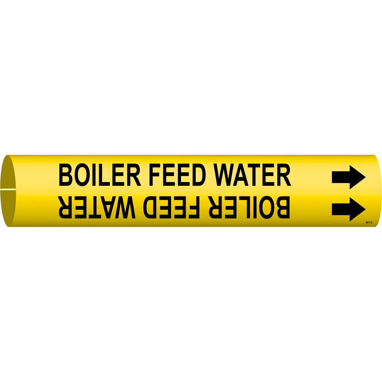 Brady "Boiler Feed Water" Pipe Marker, Snap-On, 2" H x 2" W, Black on Yellow
