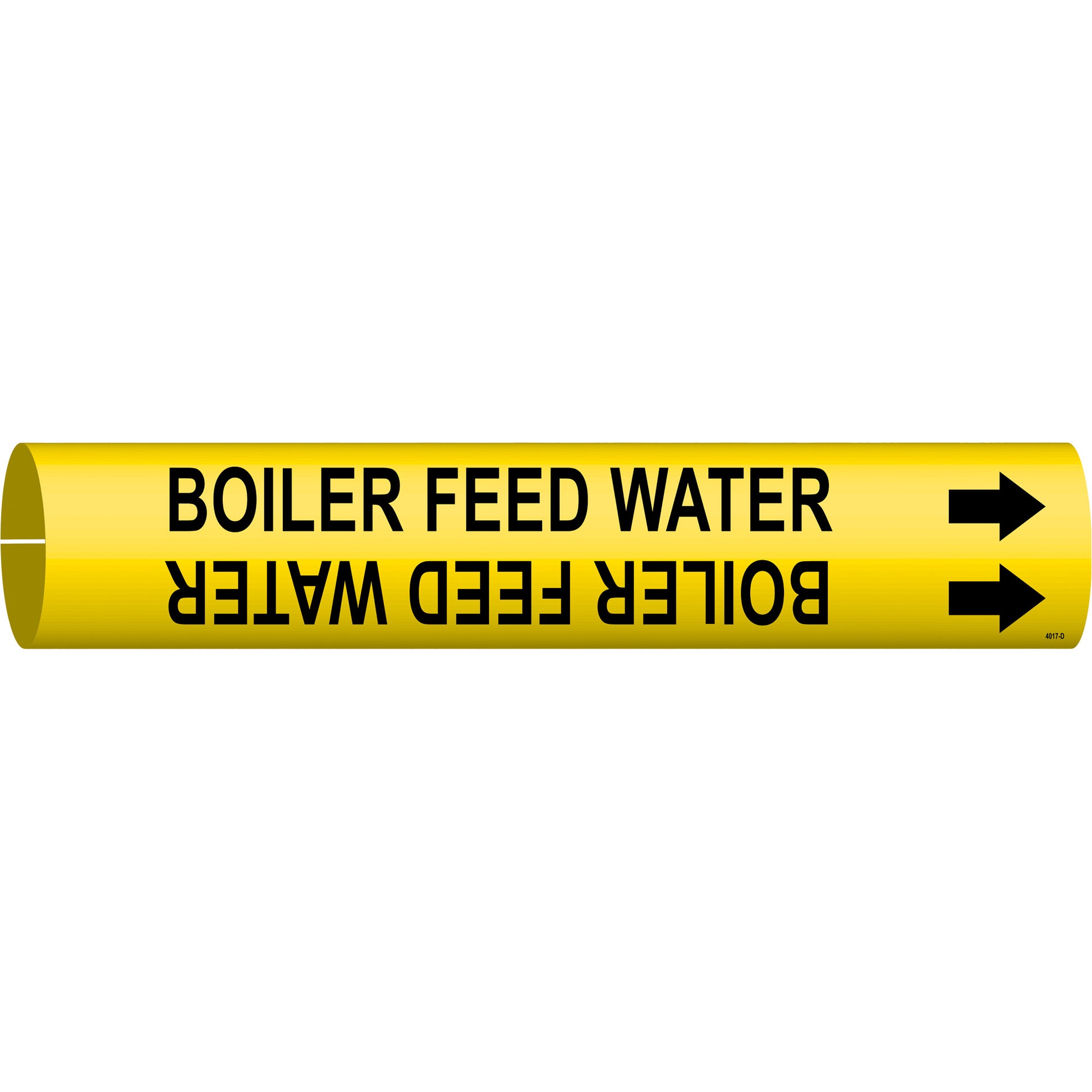 Brady "Boiler Feed Water" Pipe Marker, Snap-On, 2-13/16" H x 2-13/16" W, Black on Yellow