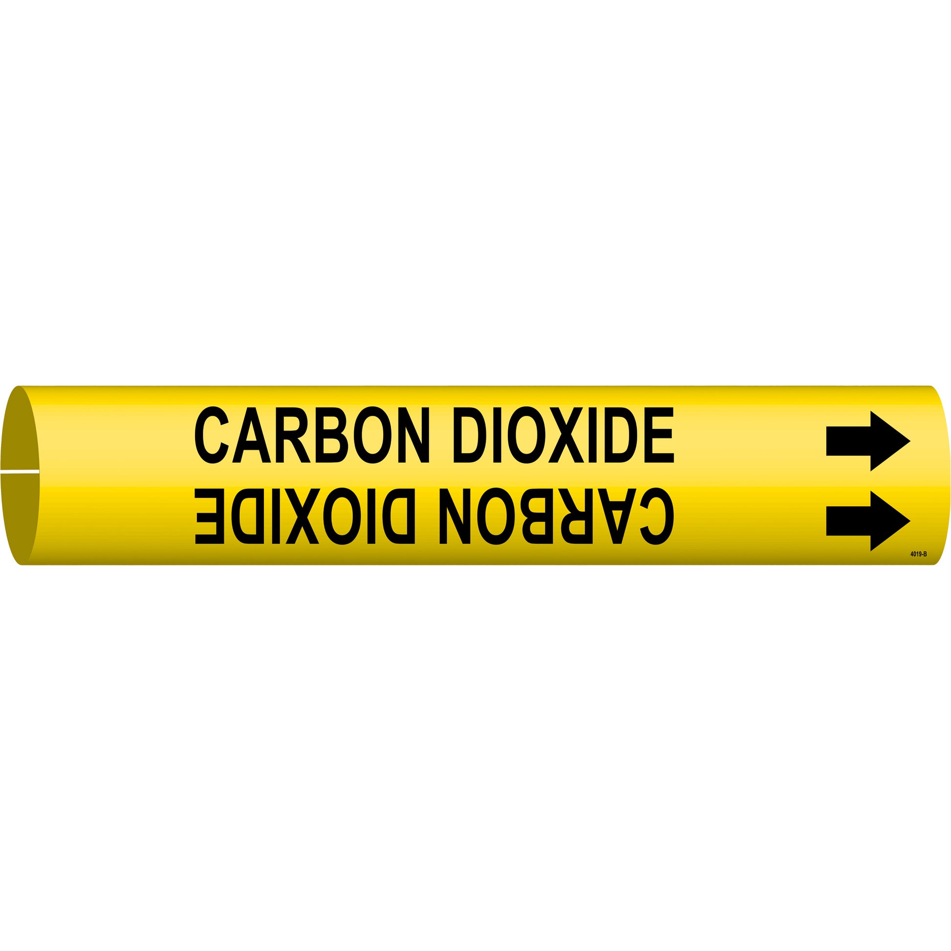 Brady "Carbon Dioxide" Pipe Marker, Snap-On, 7/8" H x 7/8" W, Black on Yellow