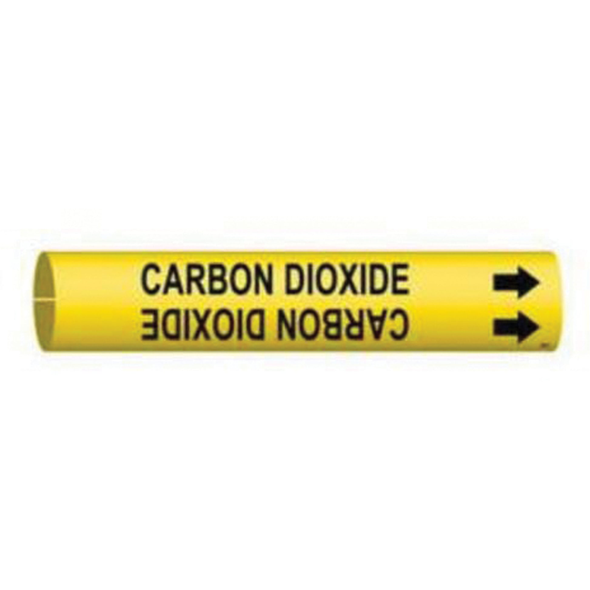 Brady "Carbon Dioxide" Pipe Marker, Snap-On, 2-13/16" H x 2-13/16" W, Black on Yellow