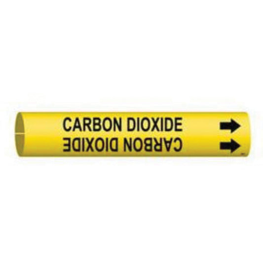 Brady "Carbon Dioxide" Pipe Marker, Snap-On, 2-13/16" H x 2-13/16" W, Black on Yellow