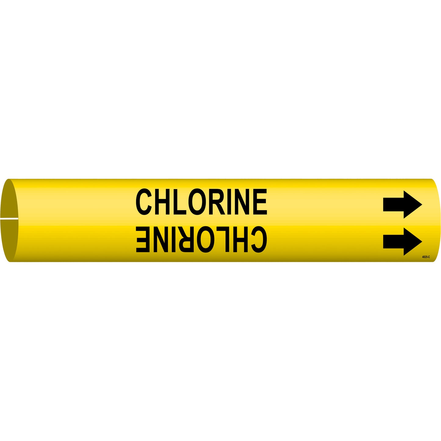 Brady "Chlorine" Pipe Marker, Snap-On, 2" H x 2" W, Black on Yellow