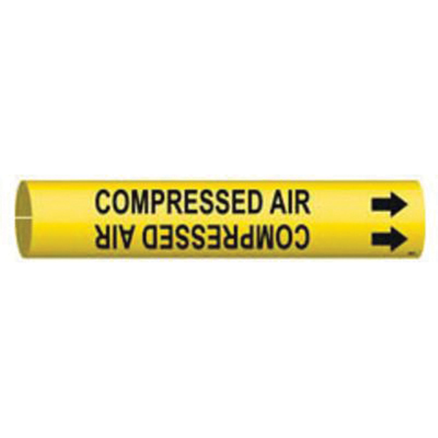 Brady "Compressed Air" Pipe Marker, Snap-On, 7/8" H x 7/8" W, Black on Yellow