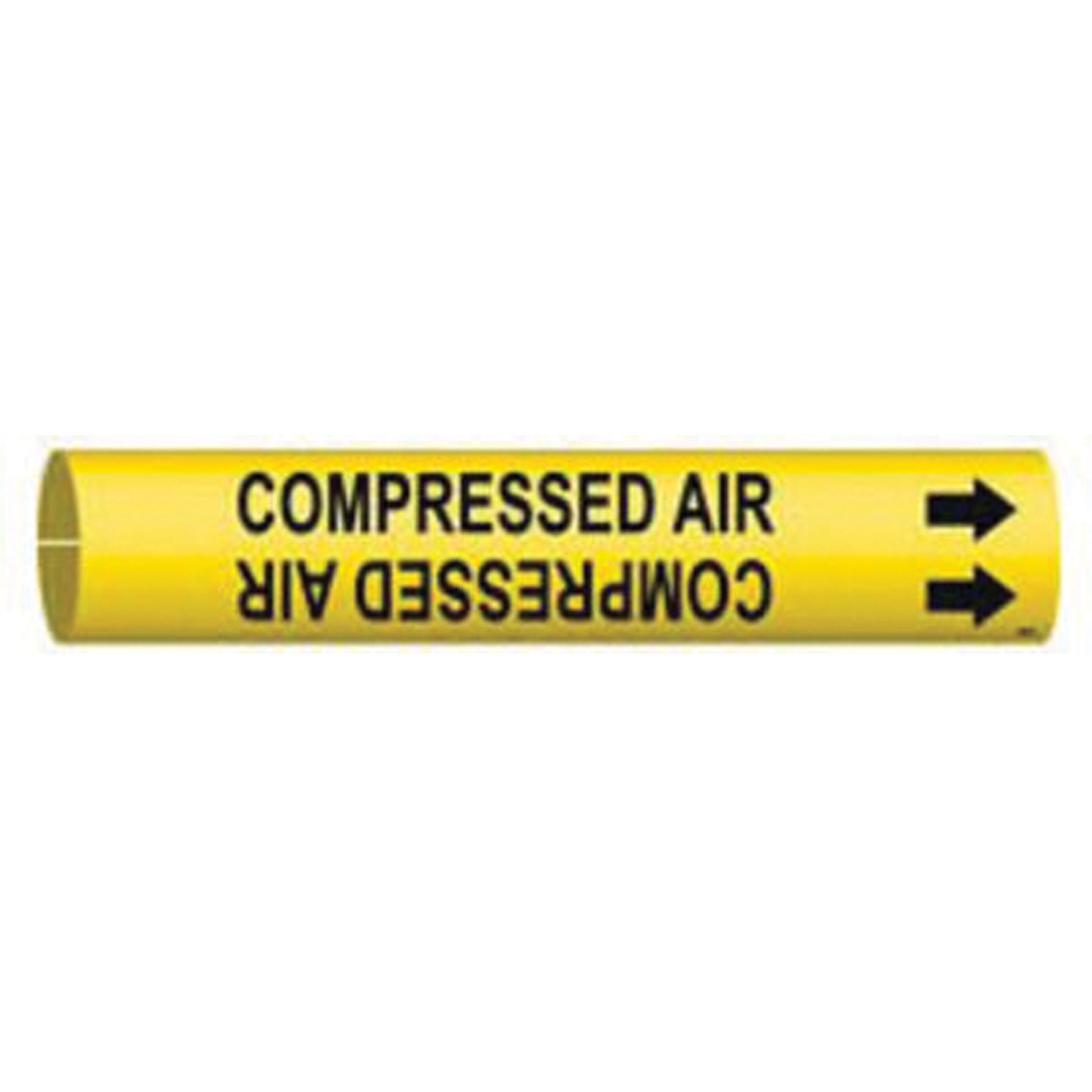 Brady "Compressed Air" Pipe Marker, Snap-On, 7/8" H x 7/8" W, Black on Yellow