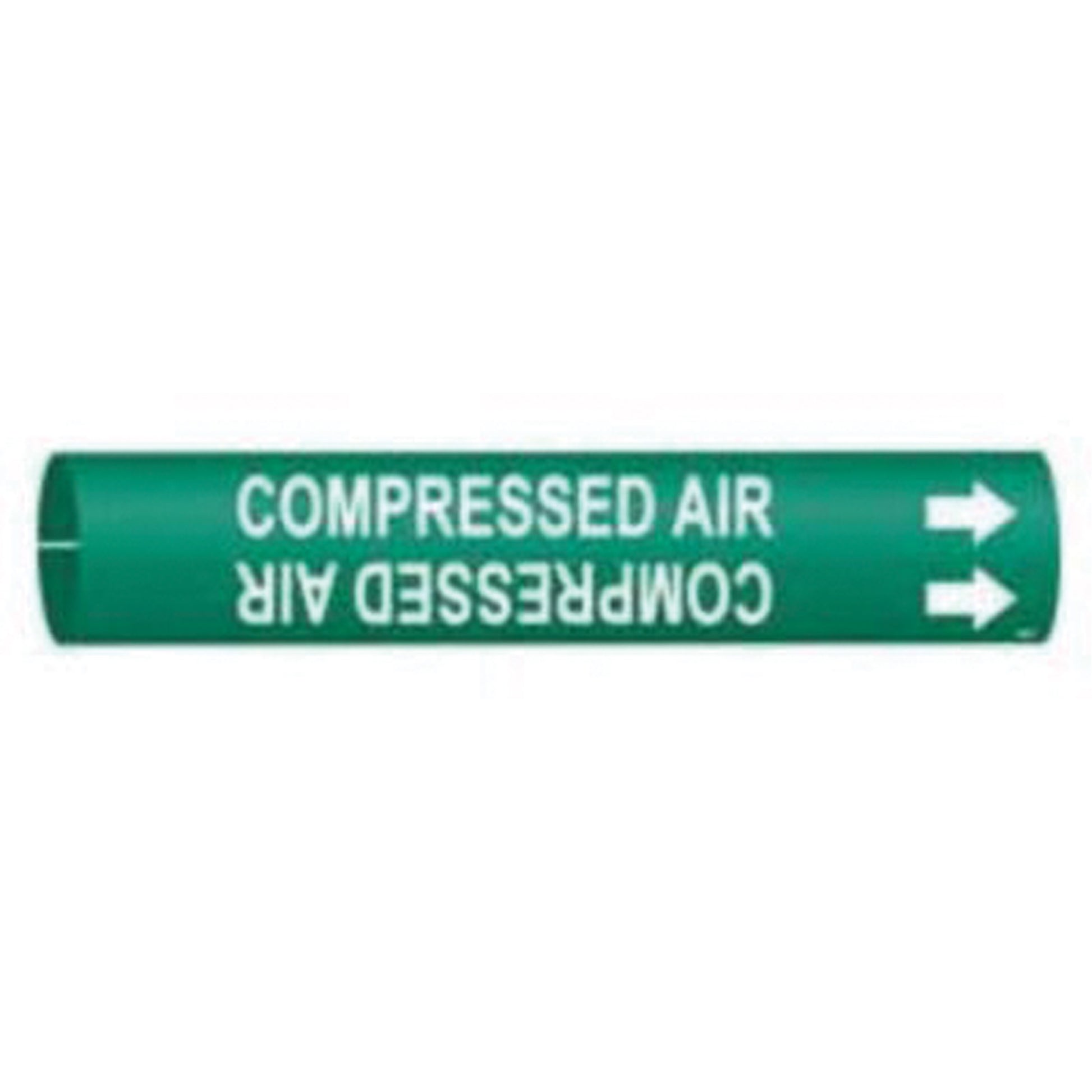 Brady "Compressed Air" Pipe Marker, Snap-On, 13/16" H x 13/16" W, White on Green