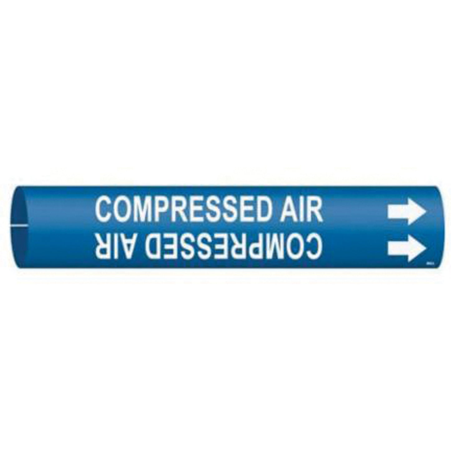 Brady "Compressed Air" Pipe Marker, Snap-On, 13/16" H x 13/16" W, White on Blue