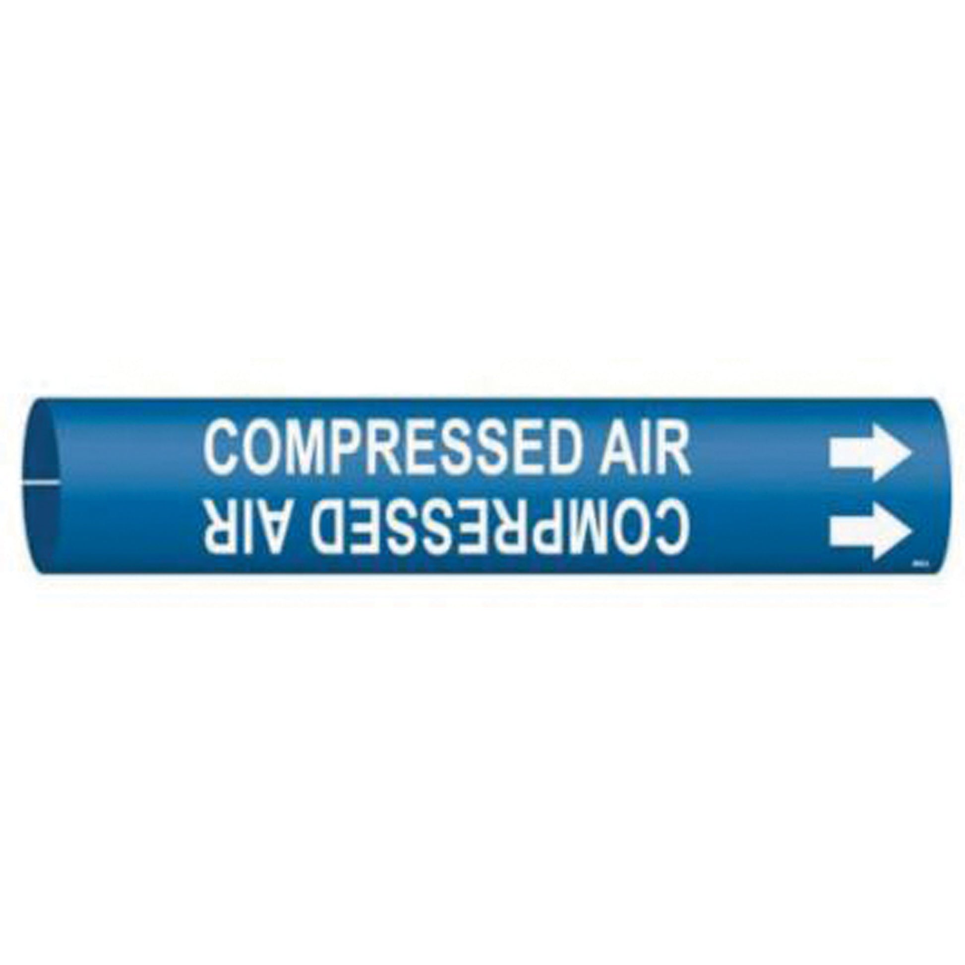 Brady "Compressed Air" Pipe Marker, Snap-On, 13/16" H x 13/16" W, White on Blue