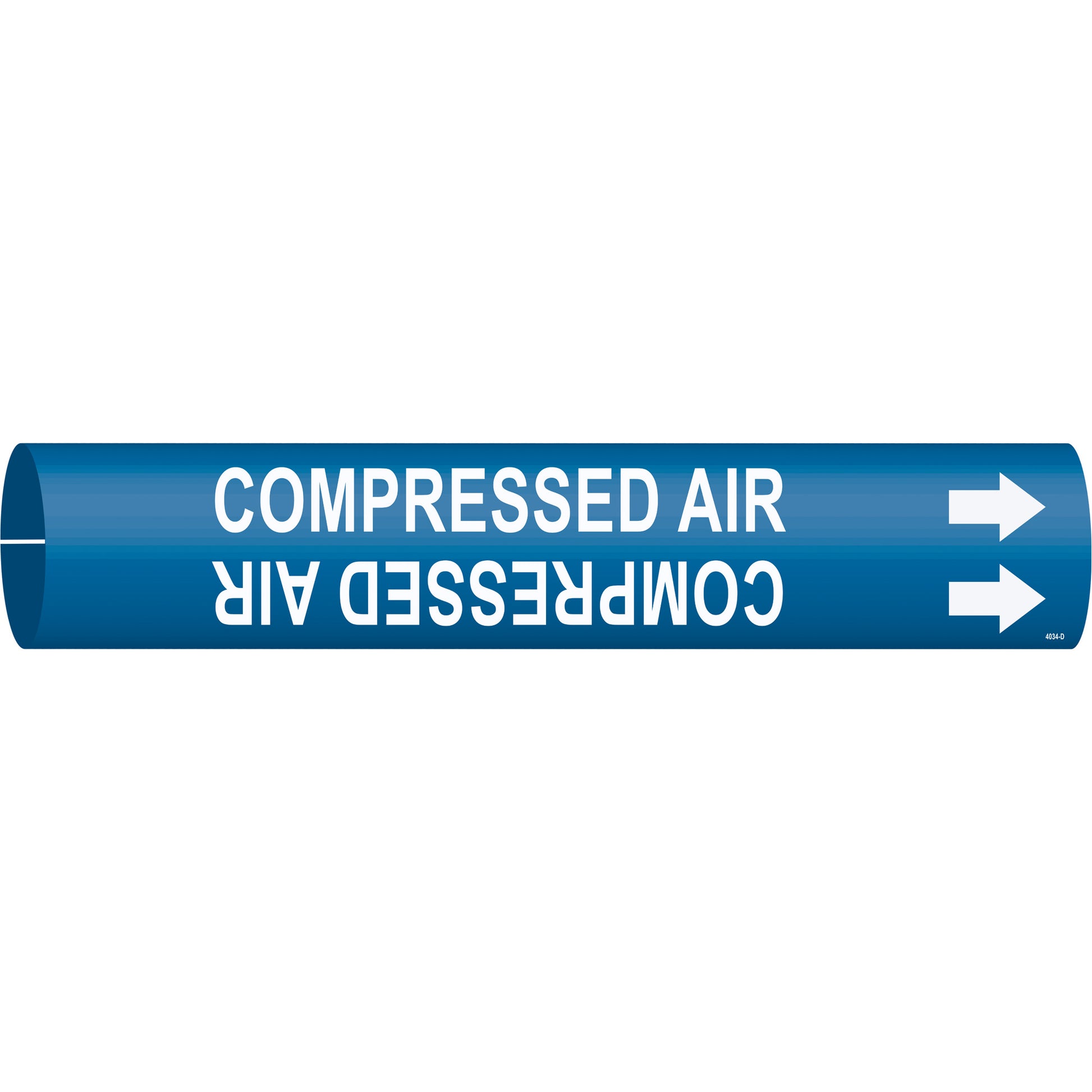 Brady "Compressed Air" Pipe Marker, Snap-On, 2-13/16" H x 2-13/16" W, White on Blue