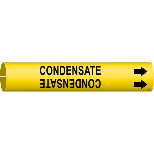 Brady "Condensate" Pipe Marker, Snap-On, 2-13/16" H x 2-13/16" W, Black on Yellow