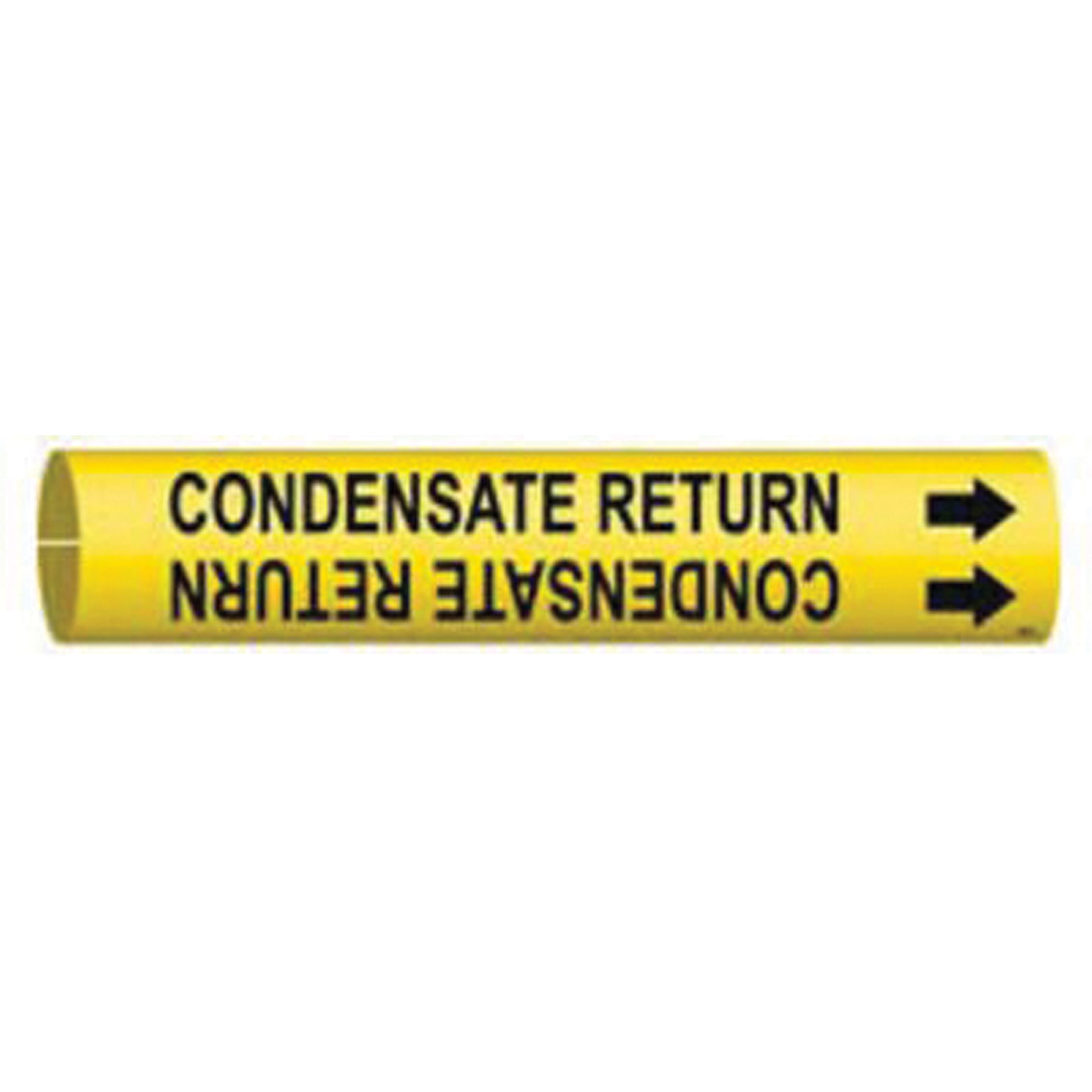 Brady "Condensate Return" Pipe Marker, Snap-On, 13/16" H x 13/16" W, Black on Yellow