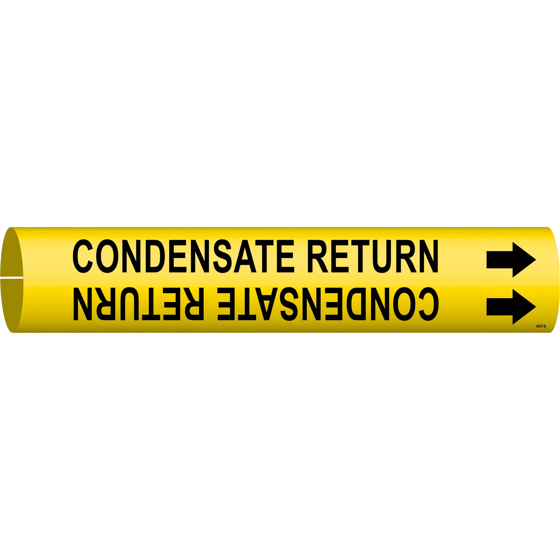 Brady "Condensate Return" Pipe Marker, Snap-On, 7/8" H x 7/8" W, Black on Yellow