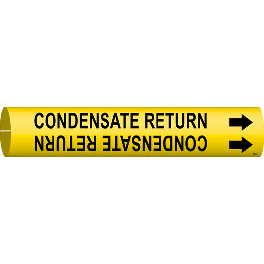 Brady "Condensate Return" Pipe Marker, Snap-On, 7/8" H x 7/8" W, Black on Yellow
