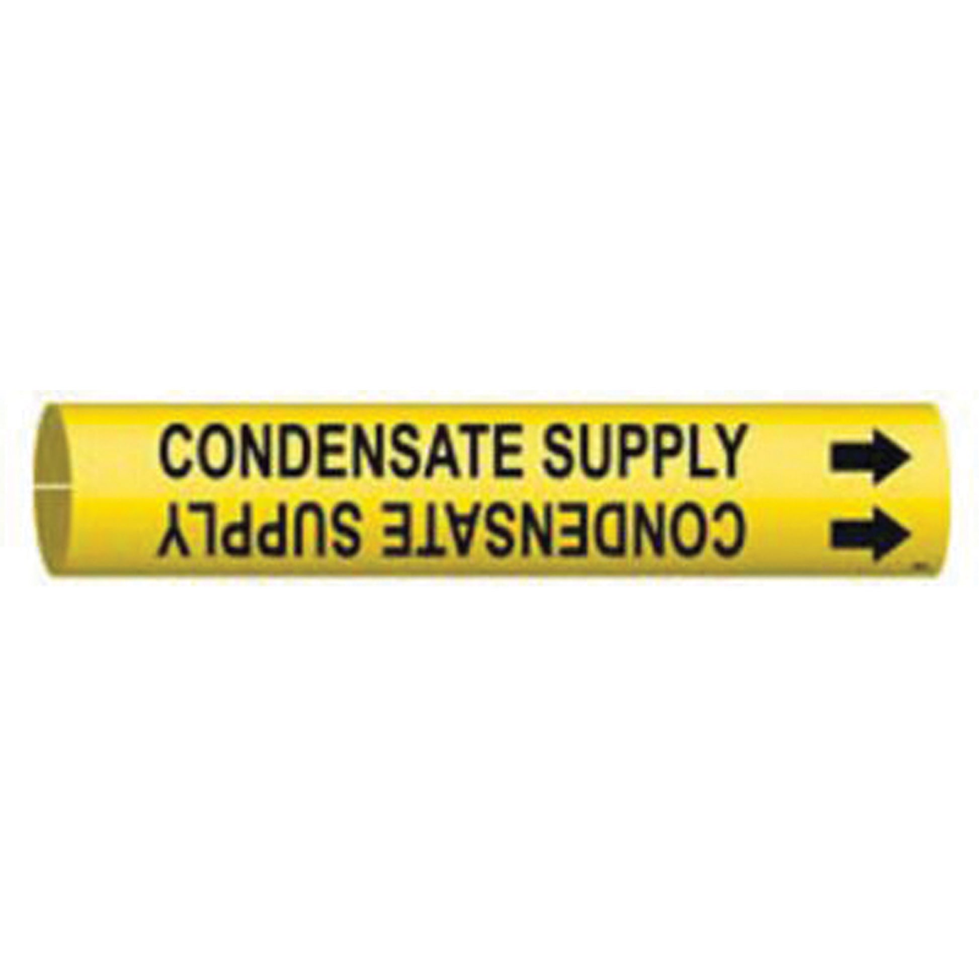 Brady "Condensate Supply" Pipe Marker, Snap-On, 13/16" H x 13/16" W, Black on Yellow