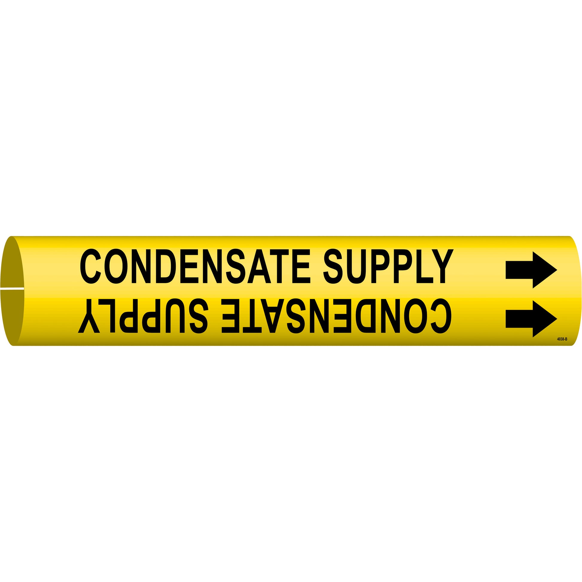 Brady "Condensate Supply" Pipe Marker, Snap-On, 7/8" H x 7/8" W, Black on Yellow