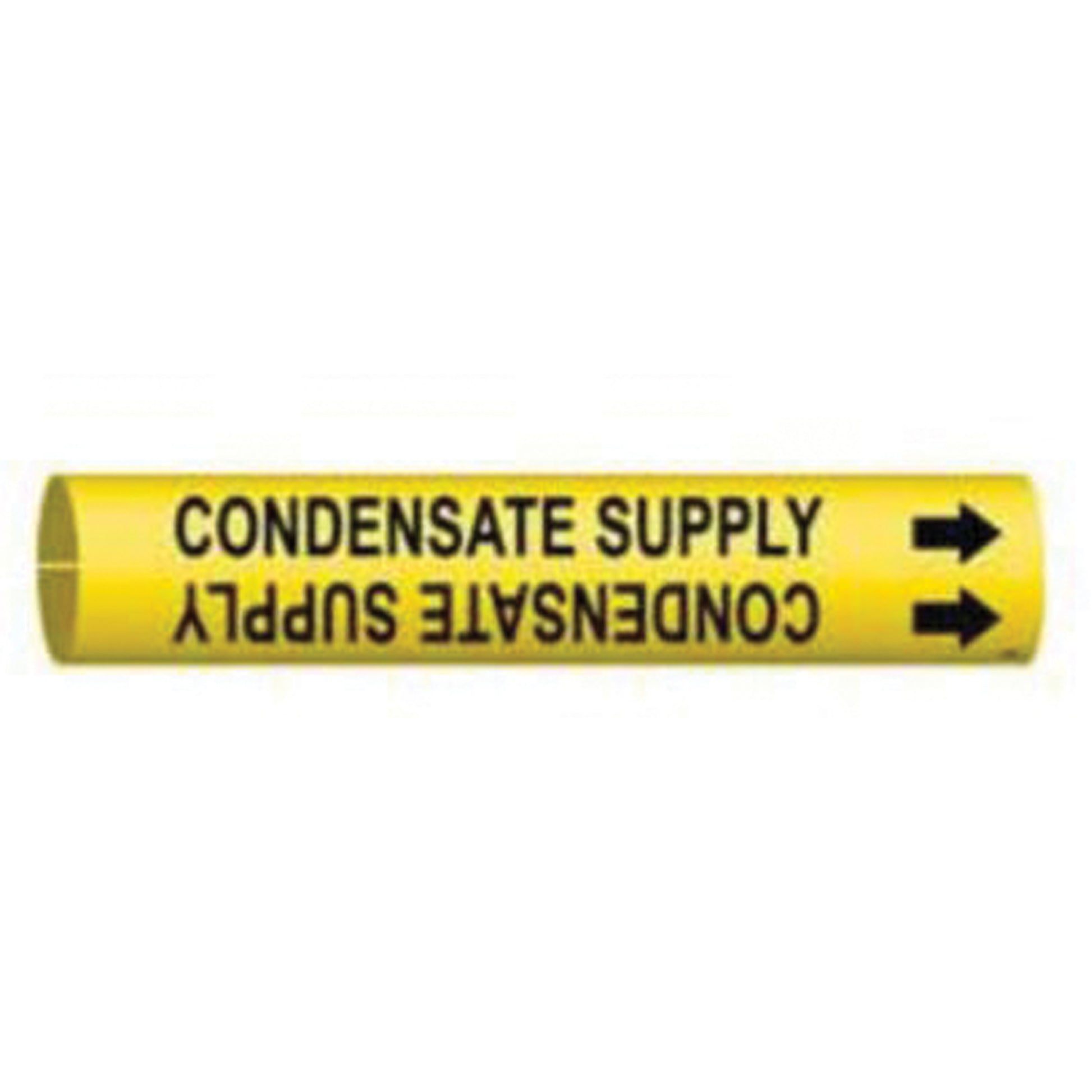 Brady "Condensate Supply" Pipe Marker, Snap-On, 2-13/16" H x 2-13/16" W, Black on Yellow