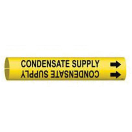 Brady "Condensate Supply" Pipe Marker, Snap-On, 2-13/16" H x 2-13/16" W, Black on Yellow