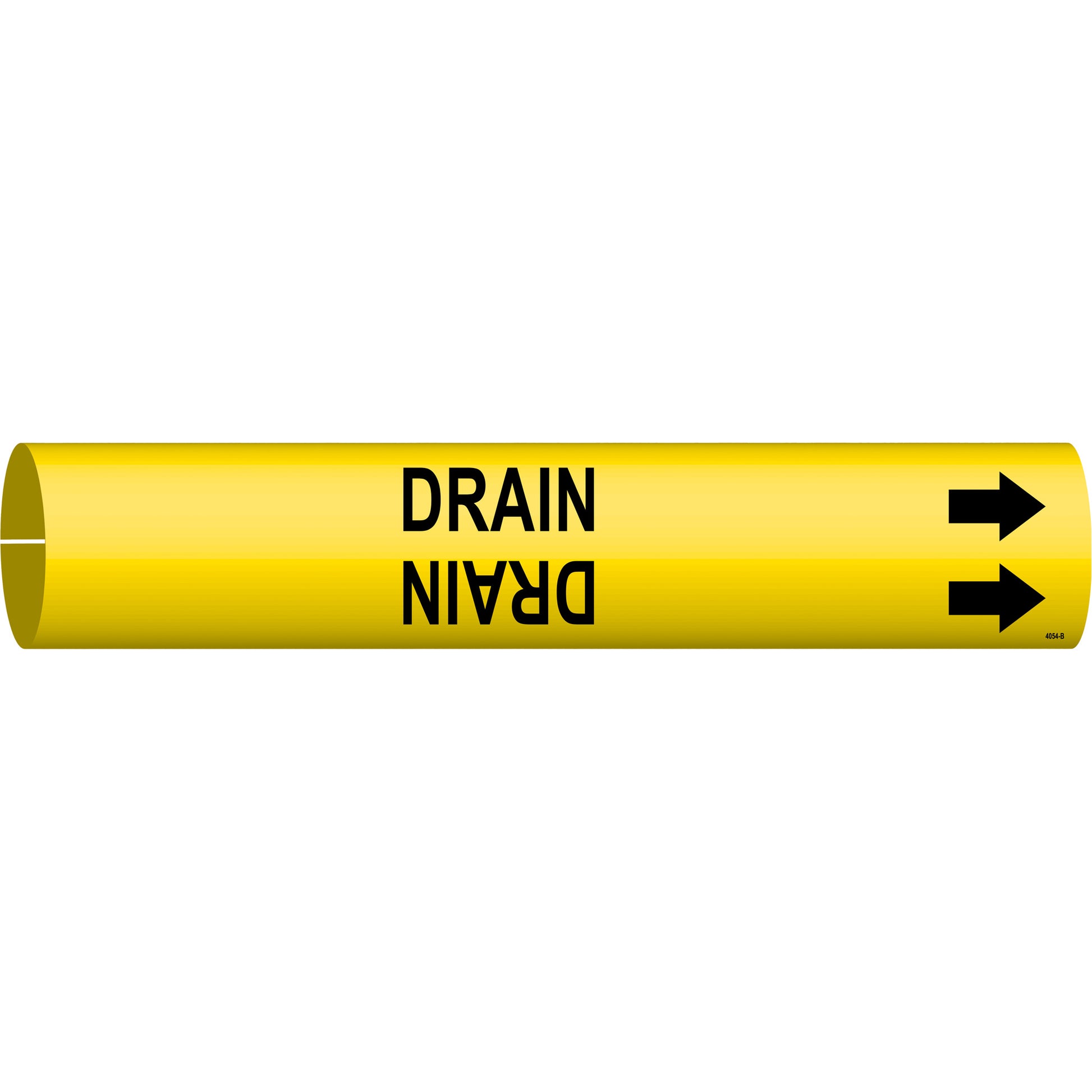 Brady "Drain" Pipe Marker, Snap-On, 7/8" H x 7/8" W, Black on Yellow