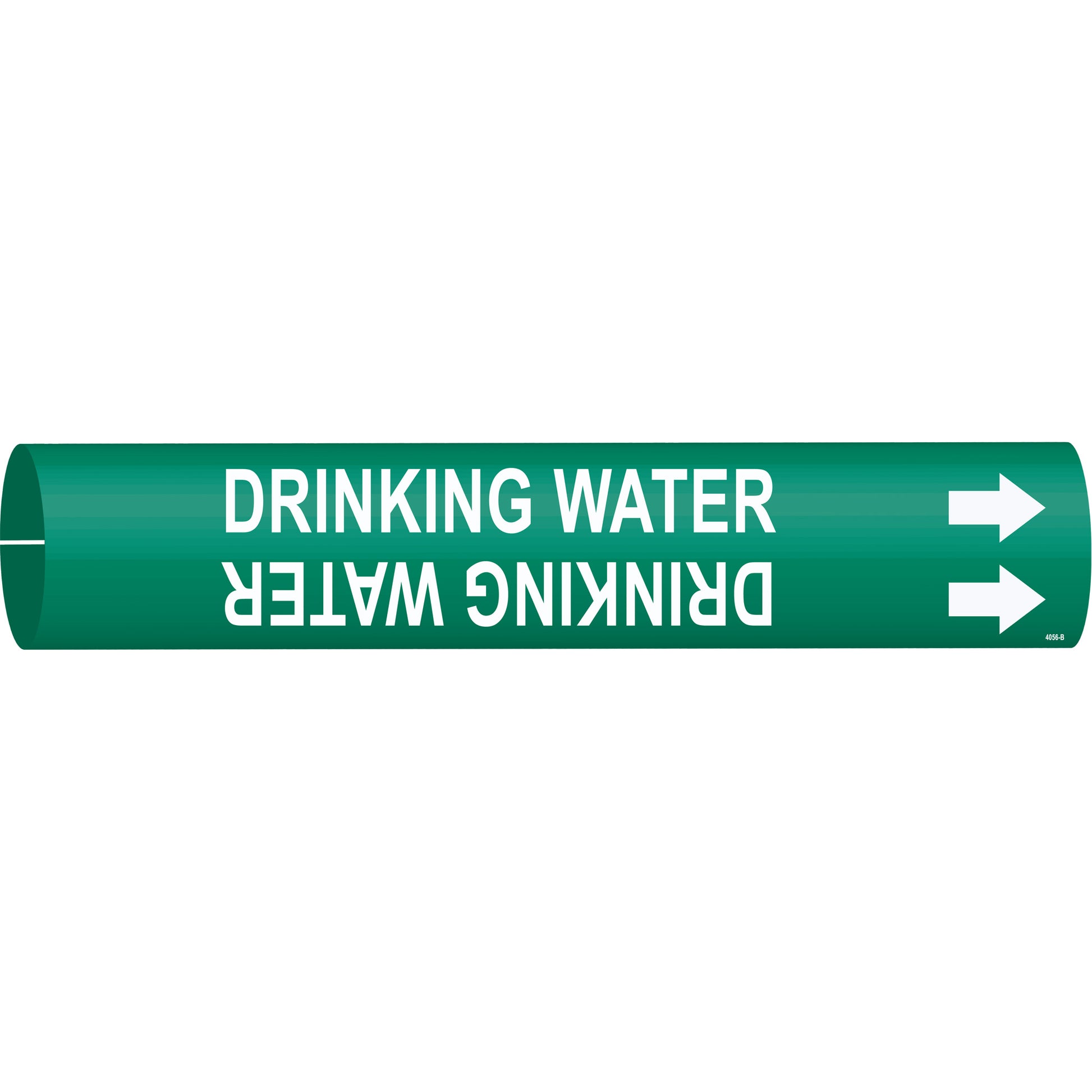 Brady "Drinking Water" Pipe Marker, Snap-On, 7/8" H x 7/8" W, White on Green