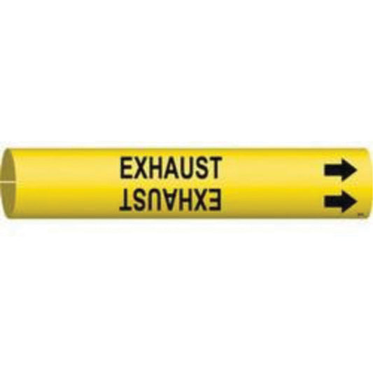 Brady "Exhaust" Pipe Marker, Snap-On, 13/16" H x 13/16" W, Black on Yellow