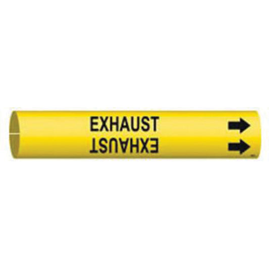 Brady "Exhaust" Pipe Marker, Snap-On, 7/8" H x 7/8" W, Black on Yellow