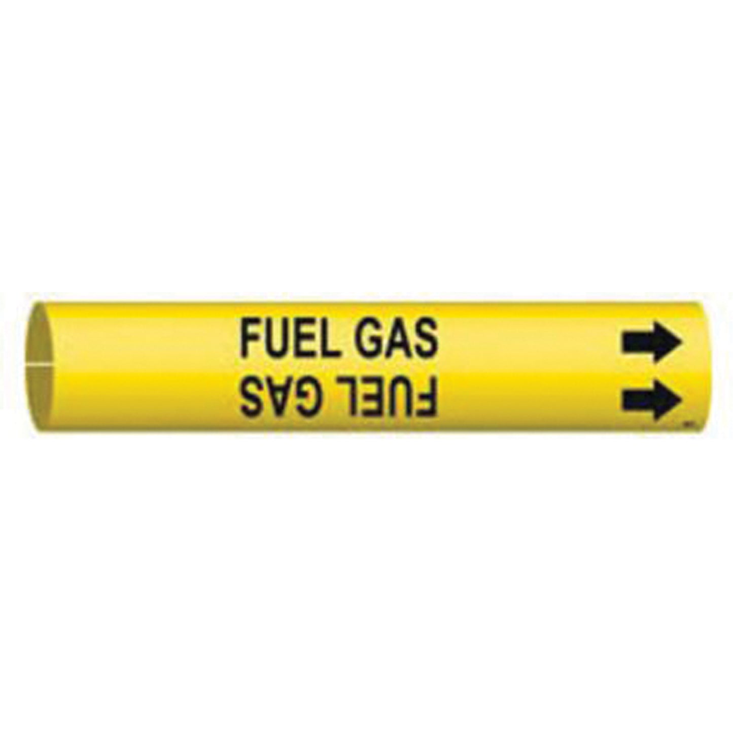 Brady "Fuel Gas" Pipe Marker, Snap-On, 13/16" H x 13/16" W, Black on Yellow