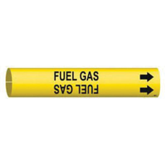 Brady "Fuel Gas" Pipe Marker, Snap-On, 13/16" H x 13/16" W, Black on Yellow