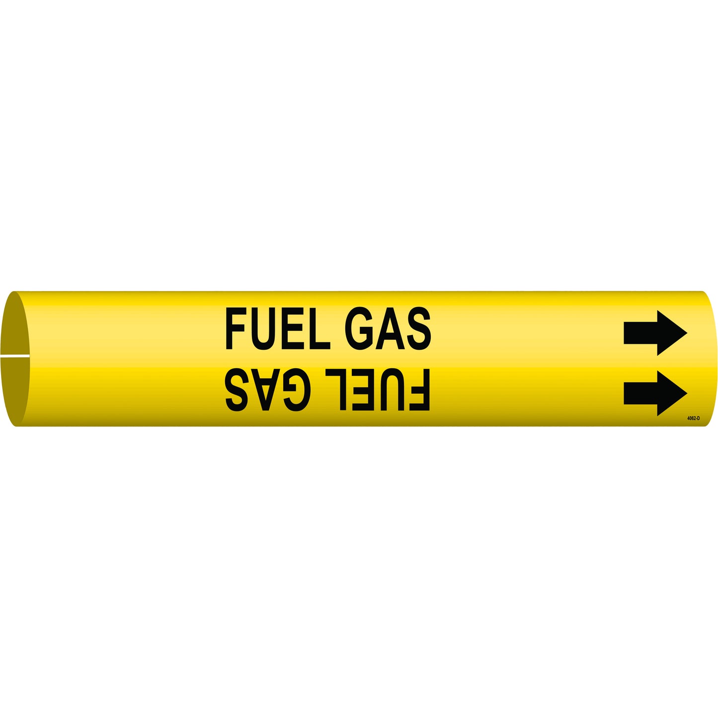Brady "Fuel Gas" Pipe Marker, Snap-On, 2-13/16" H x 2-13/16" W, Black on Yellow