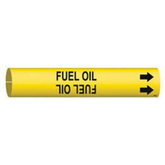Brady "Fuel Oil" Pipe Marker, Snap-On, 13/16" H x 13/16" W, Black on Yellow