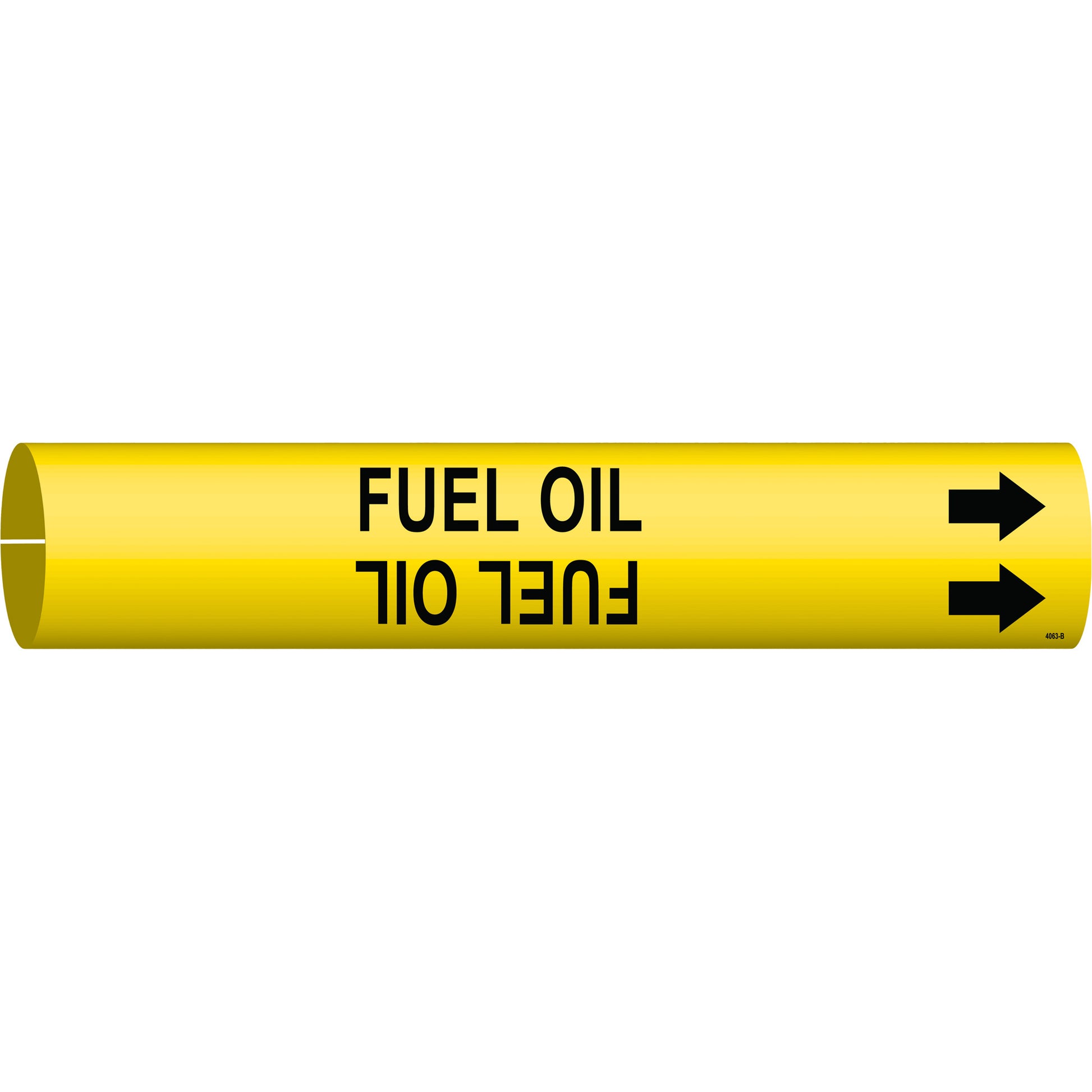 Brady "Fuel Oil" Pipe Marker, Snap-On, 7/8" H x 7/8" W, Black on Yellow