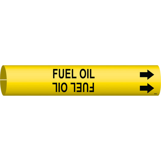Brady "Fuel Oil" Pipe Marker, Snap-On, 7/8" H x 7/8" W, Black on Yellow
