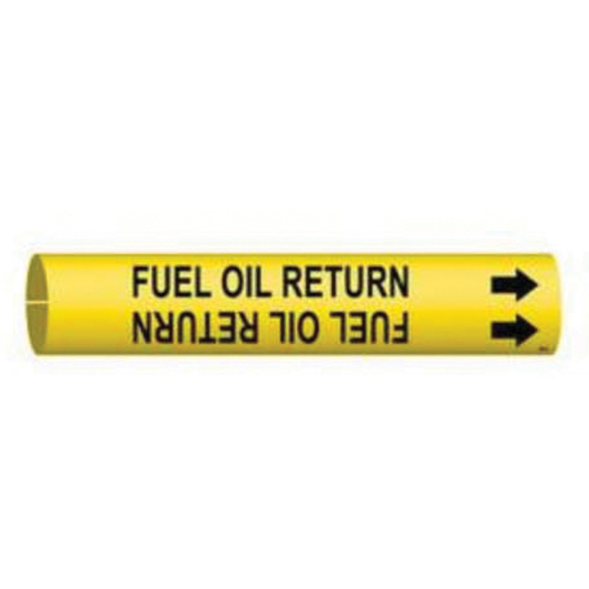 Brady "Fuel Oil Return" Pipe Marker, Snap-On, 13/16" H x 13/16" W, Black on Yellow