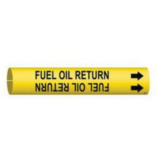Brady "Fuel Oil Return" Pipe Marker, Snap-On, 13/16" H x 13/16" W, Black on Yellow