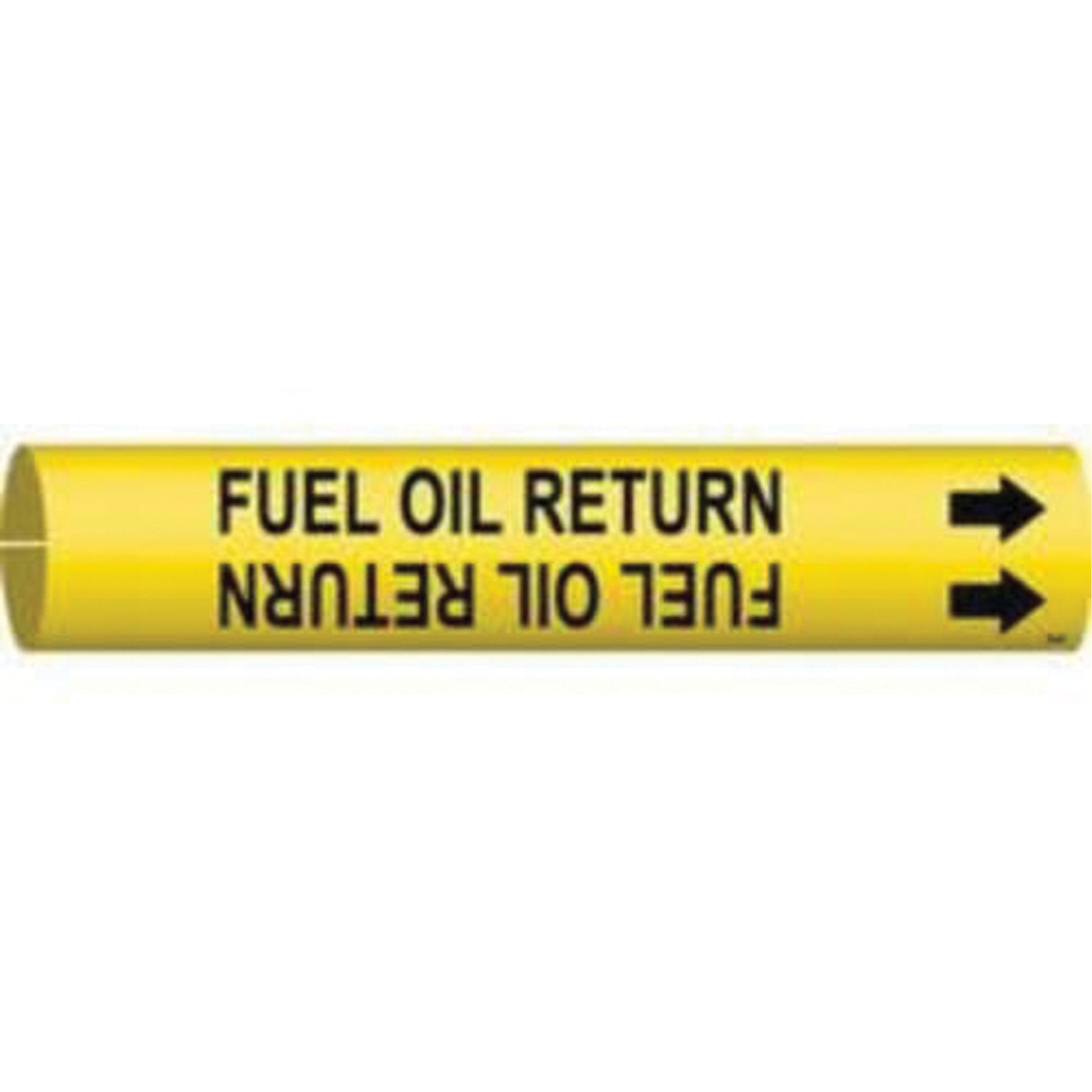 Brady "Fuel Oil Return" Pipe Marker, Snap-On, 7/8" H x 7/8" W, Black on Yellow
