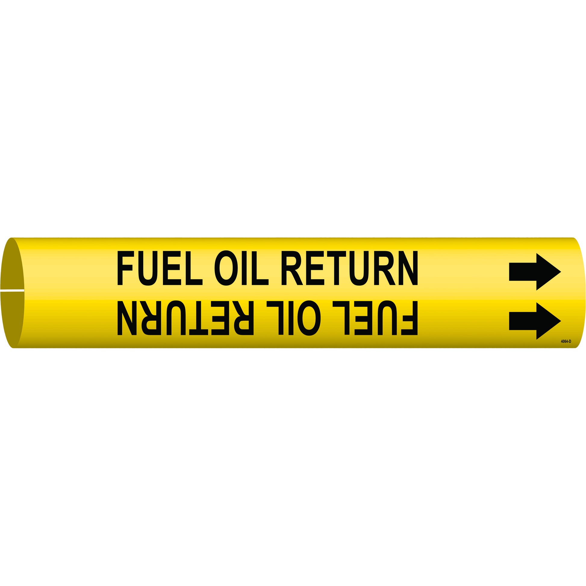 Brady "Fuel Oil Return" Pipe Marker, Snap-On, 2-13/16" H x 2-13/16" W, Black on Yellow