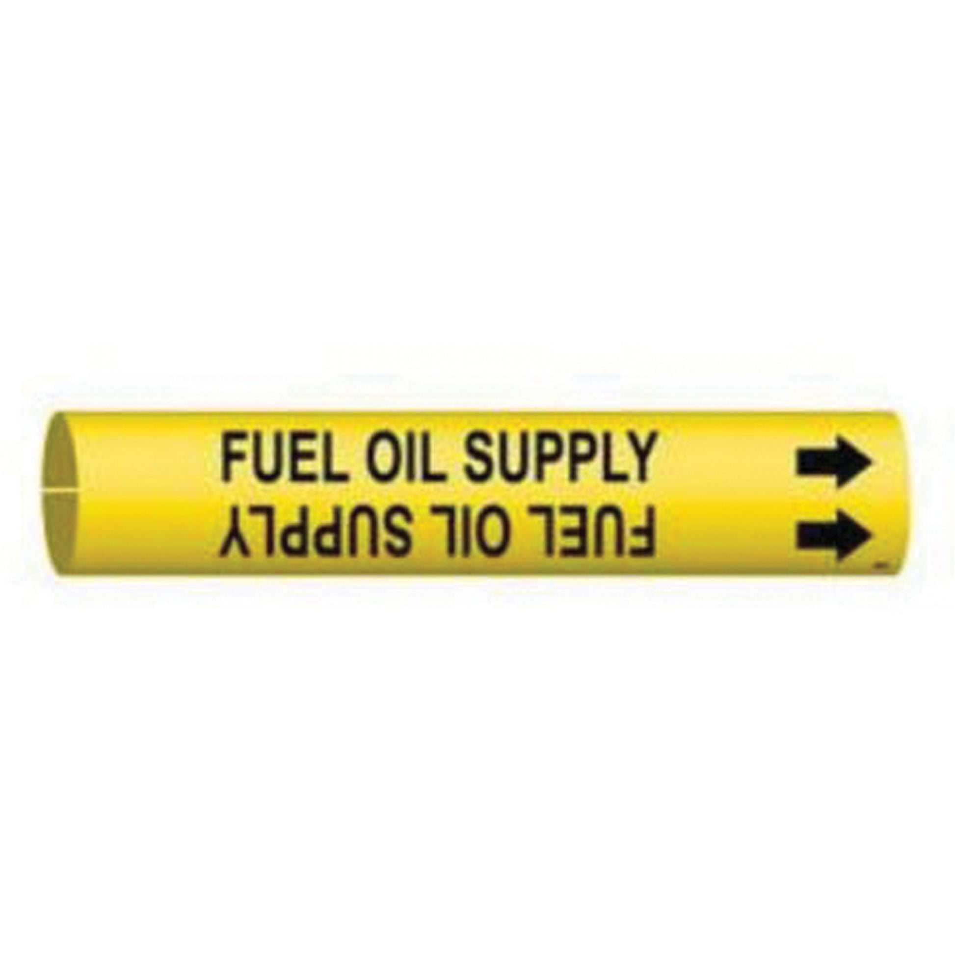 Brady "Fuel Oil Supply" Pipe Marker, Snap-On, 13/16" H x 13/16" W, Black on Yellow