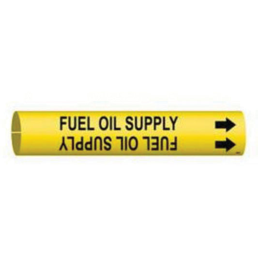 Brady "Fuel Oil Supply" Pipe Marker, Snap-On, 13/16" H x 13/16" W, Black on Yellow