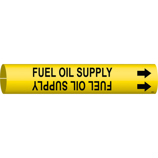 Brady "Fuel Oil Supply" Pipe Marker, Snap-On, 7/8" H x 7/8" W, Black on Yellow