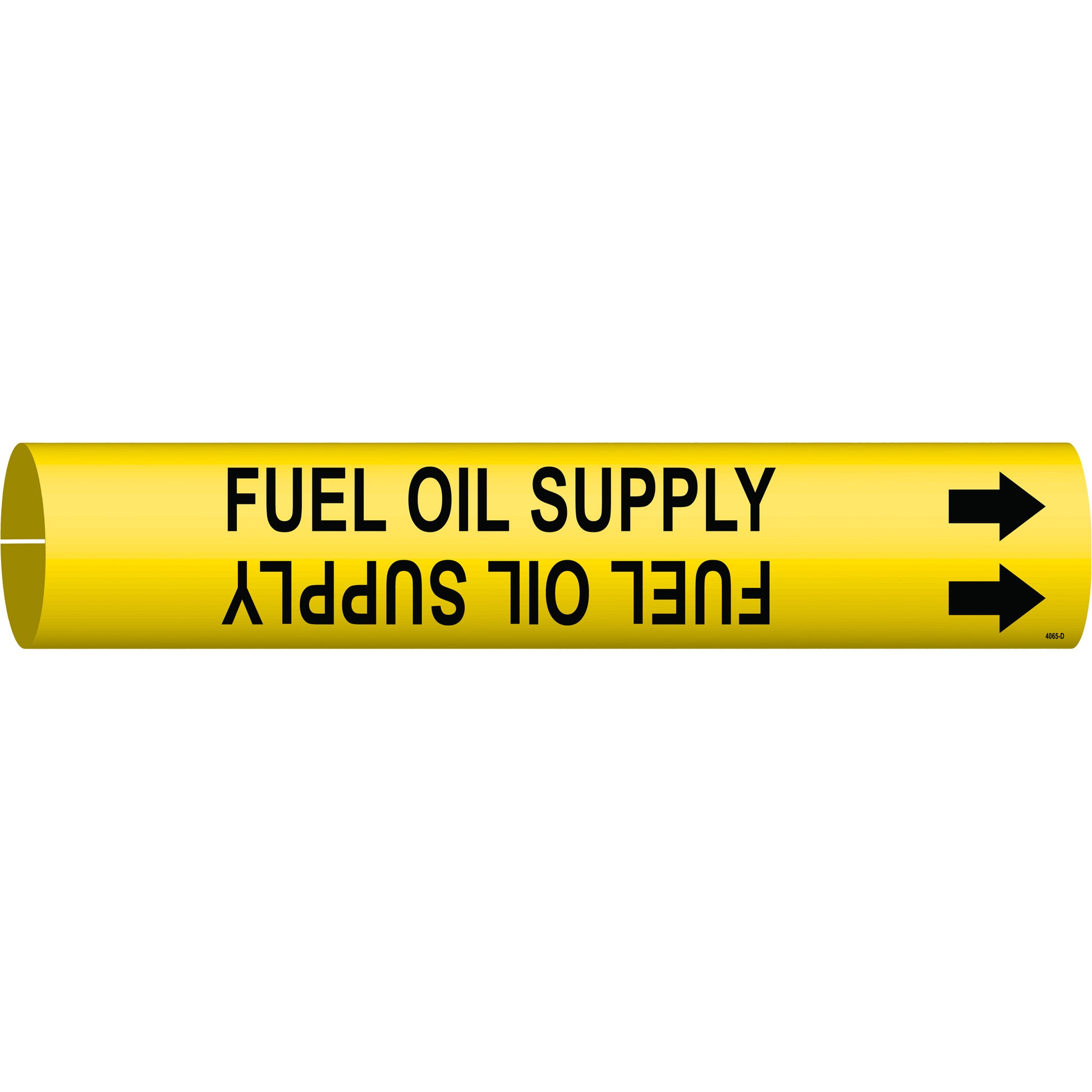 Brady "Fuel Oil Supply" Pipe Marker, Snap-On, 2-13/16" H x 2-13/16" W, Black on Yellow