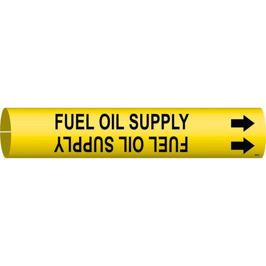 Brady "Fuel Oil Supply" Pipe Marker, Snap-On, 2-13/16" H x 2-13/16" W, Black on Yellow