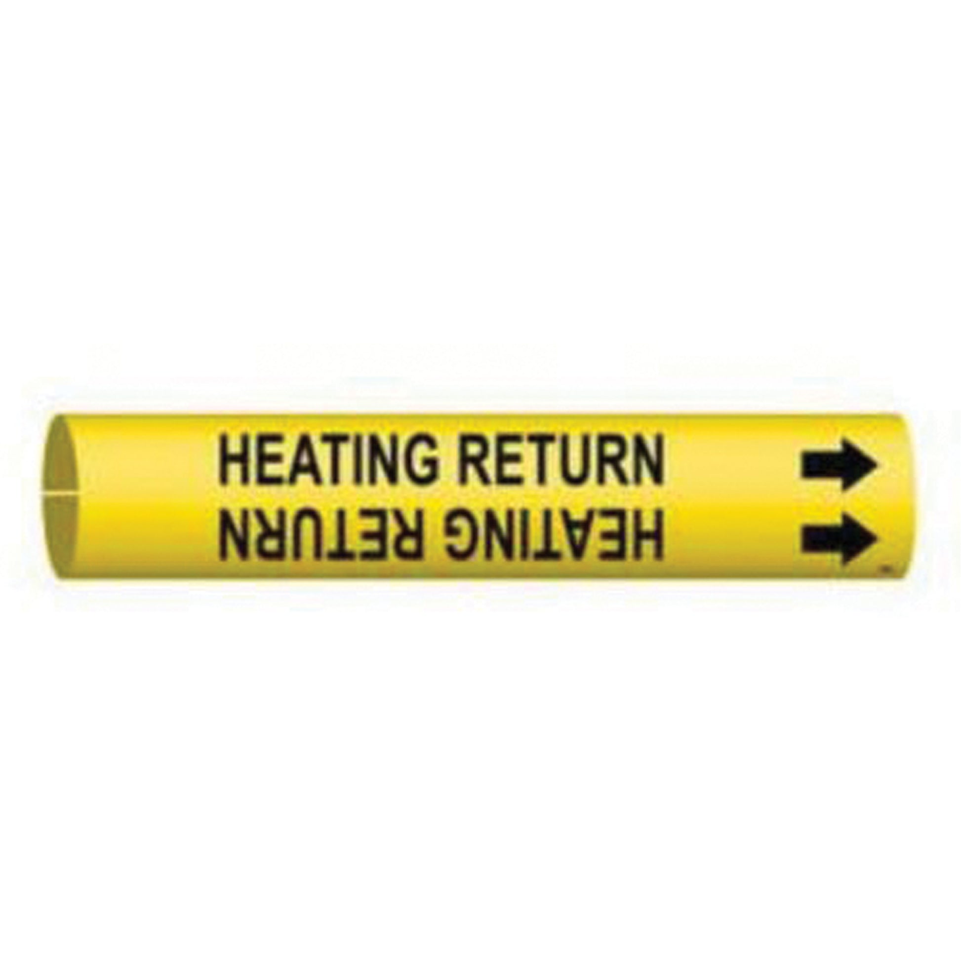 Brady "Heating Return" Pipe Marker, Snap-On, 13/16" H x 13/16" W, Black on Yellow
