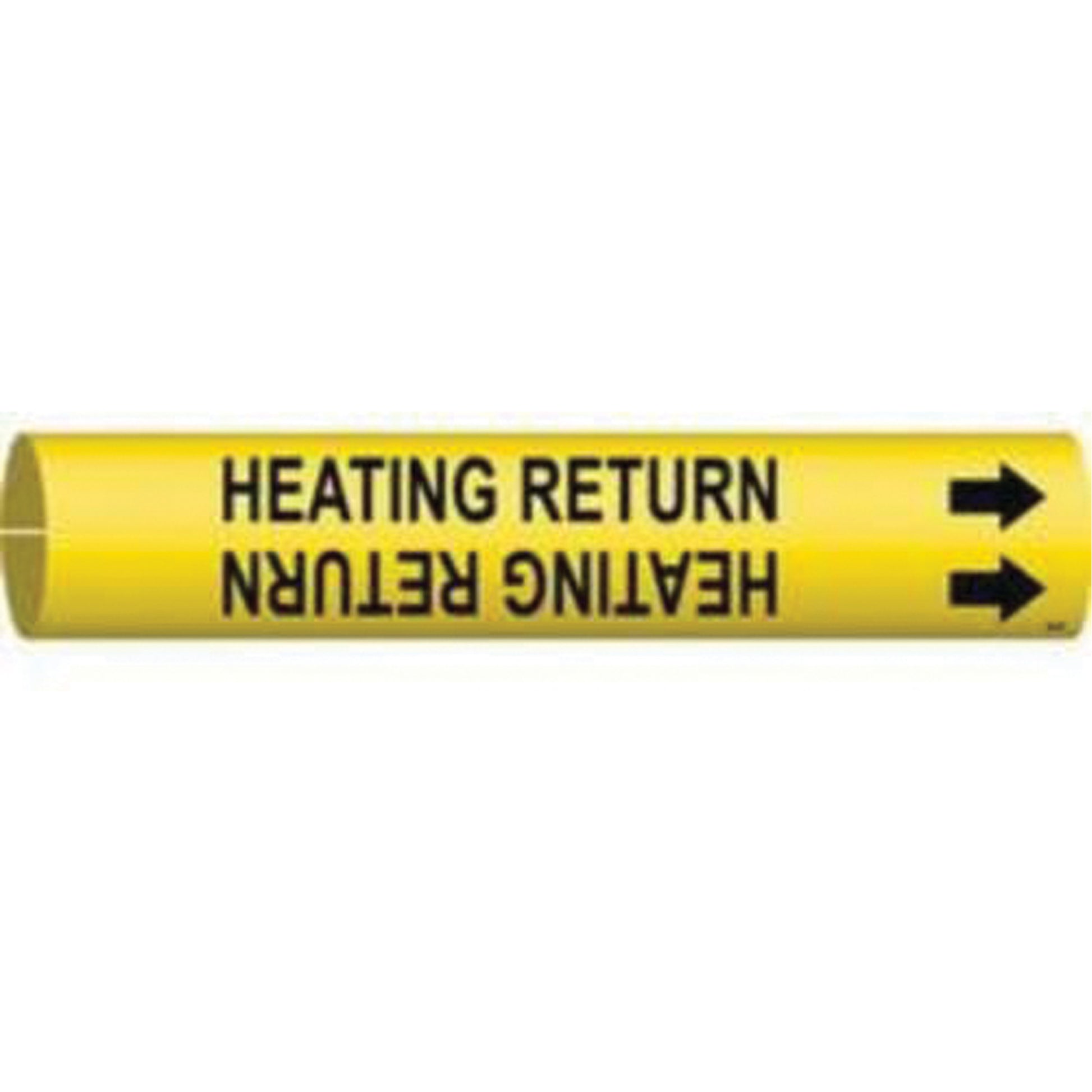 Brady "Heating Return" Pipe Marker, Snap-On, 2-13/16" H x 2-13/16" W, Black on Yellow