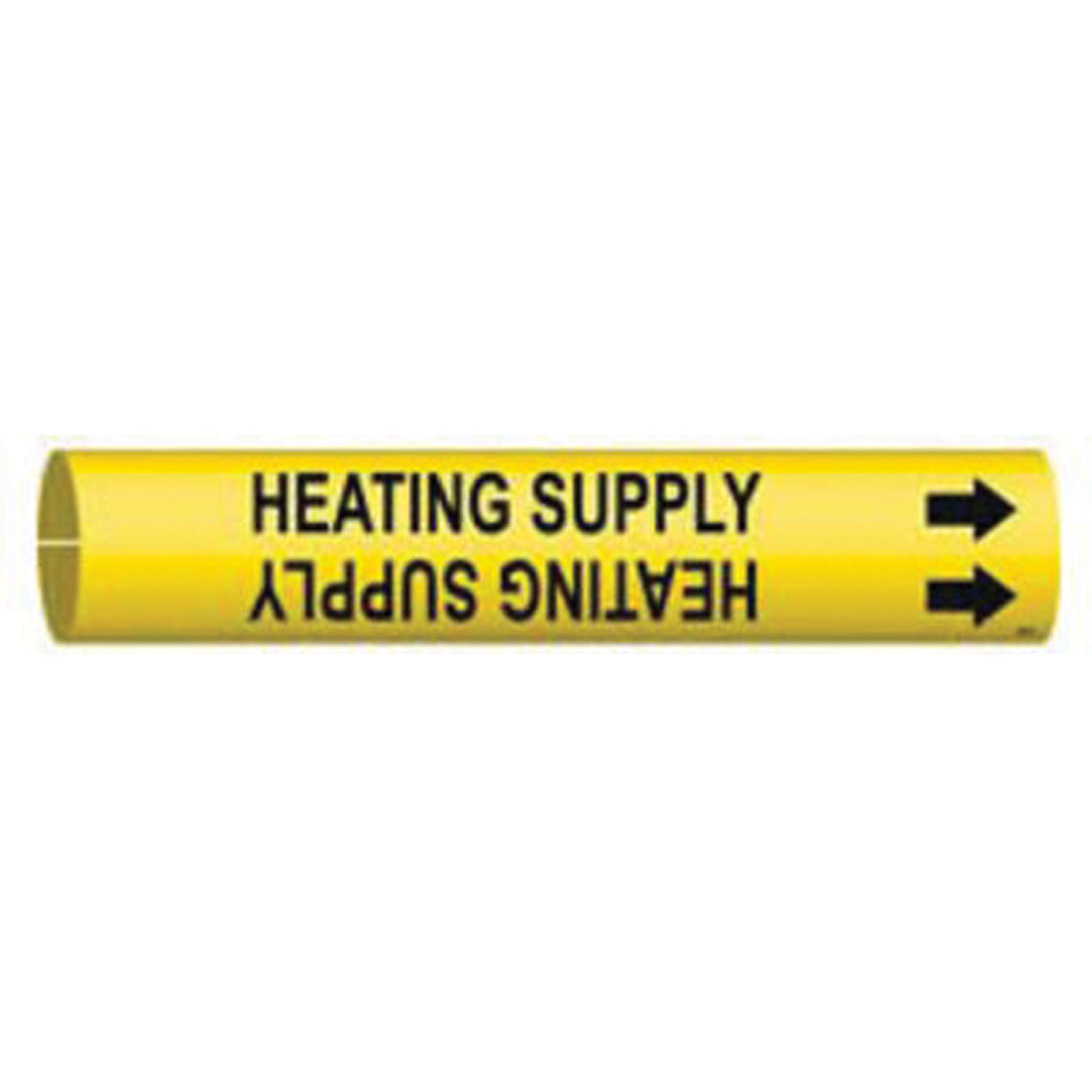 Brady "Heating Supply" Pipe Marker, Snap-On, 13/16" H x 13/16" W, Black on Yellow