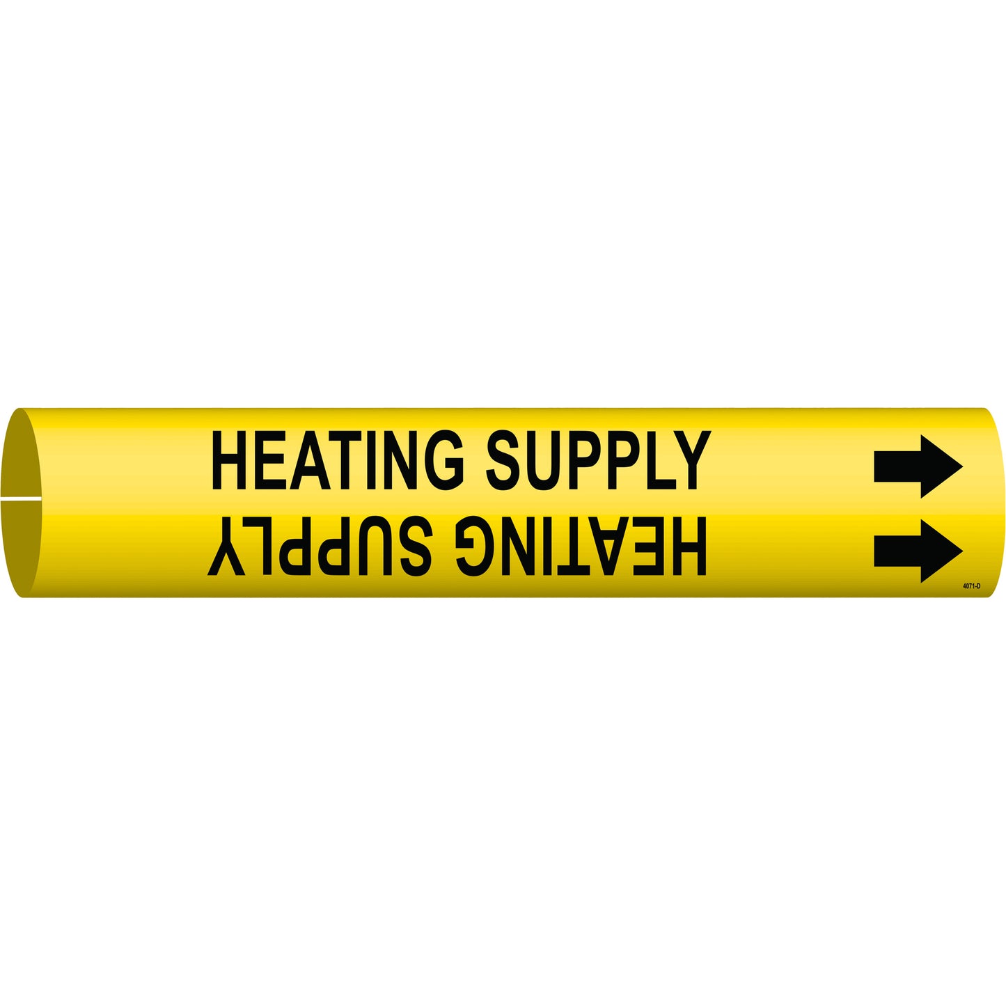 Brady "Heating Supply" Pipe Marker, Snap-On, 2-13/16" H x 2-13/16" W, Black on Yellow