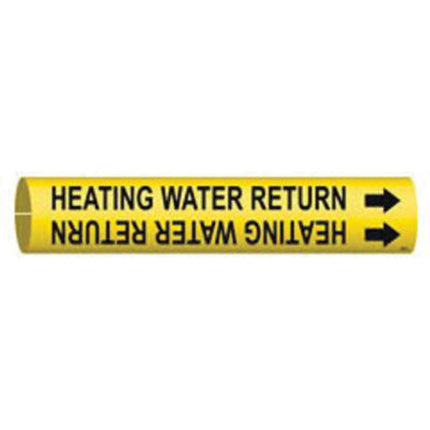 Brady "Heating Water Return" Pipe Marker, Snap-On, 13/16" H x 13/16" W, Black on Yellow