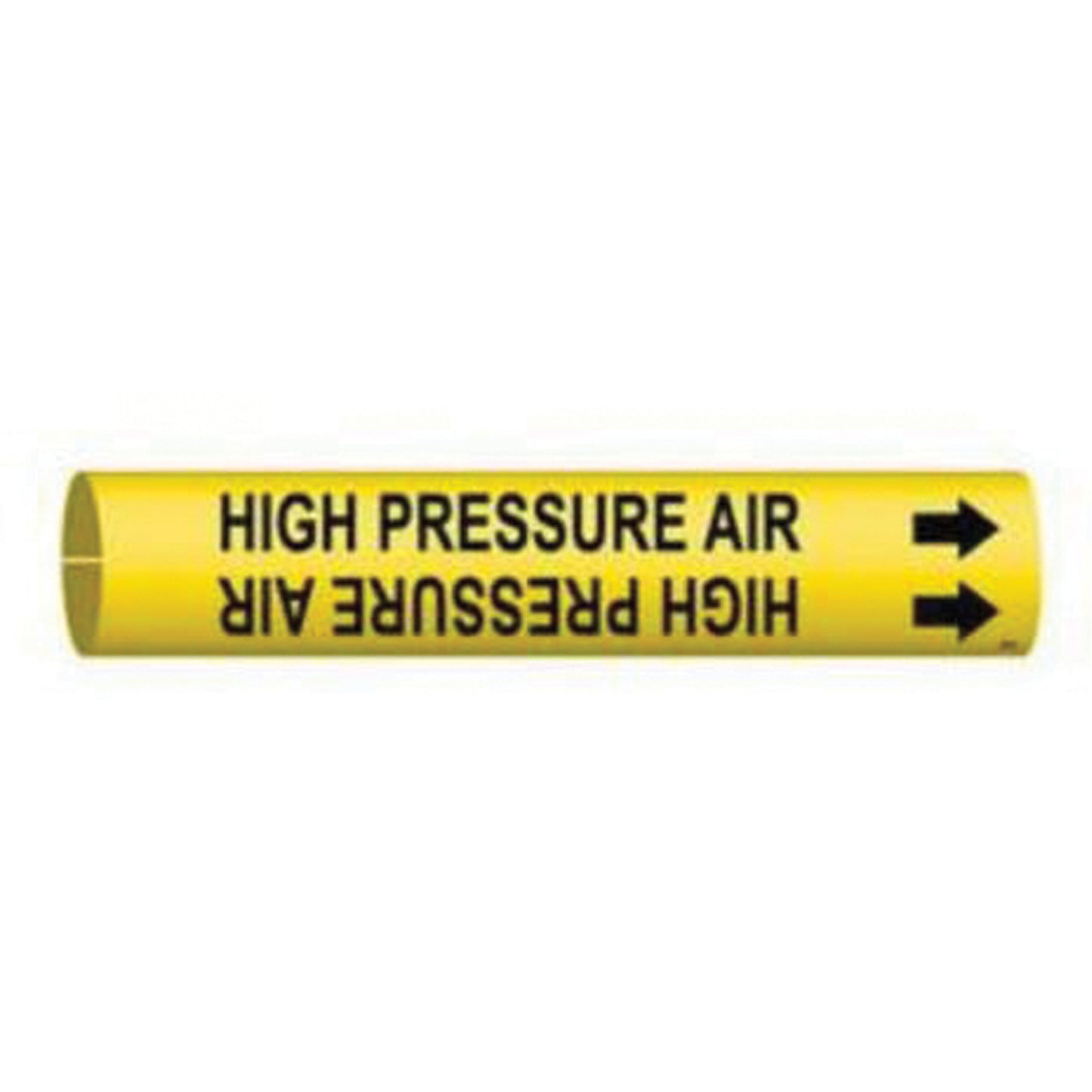 Brady "High Pressure Air" Pipe Marker, Snap-On, 13/16" H x 13/16" W, Black on Yellow