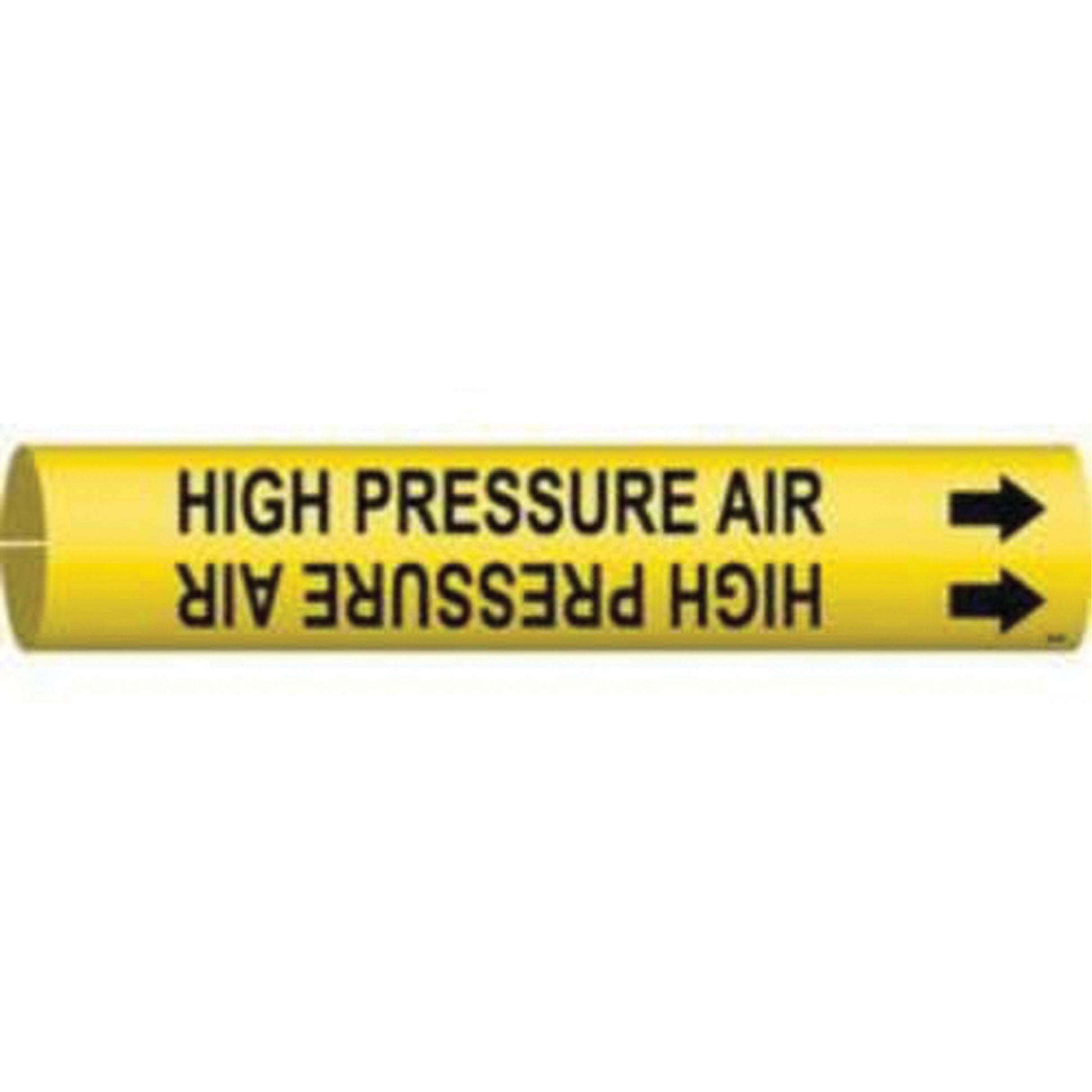 Brady "High Pressure Air" Pipe Marker, Snap-On, 7/8" H x 7/8" W, Black on Yellow