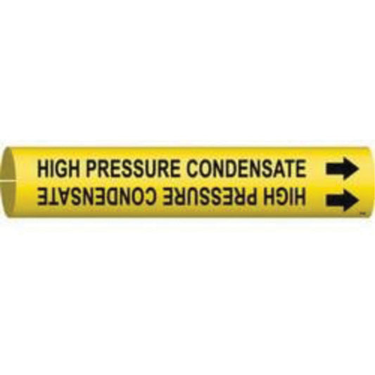 Brady "High Pressure Condensate" Pipe Marker, Snap-On, 13/16" H x 13/16" W, Black on Yellow