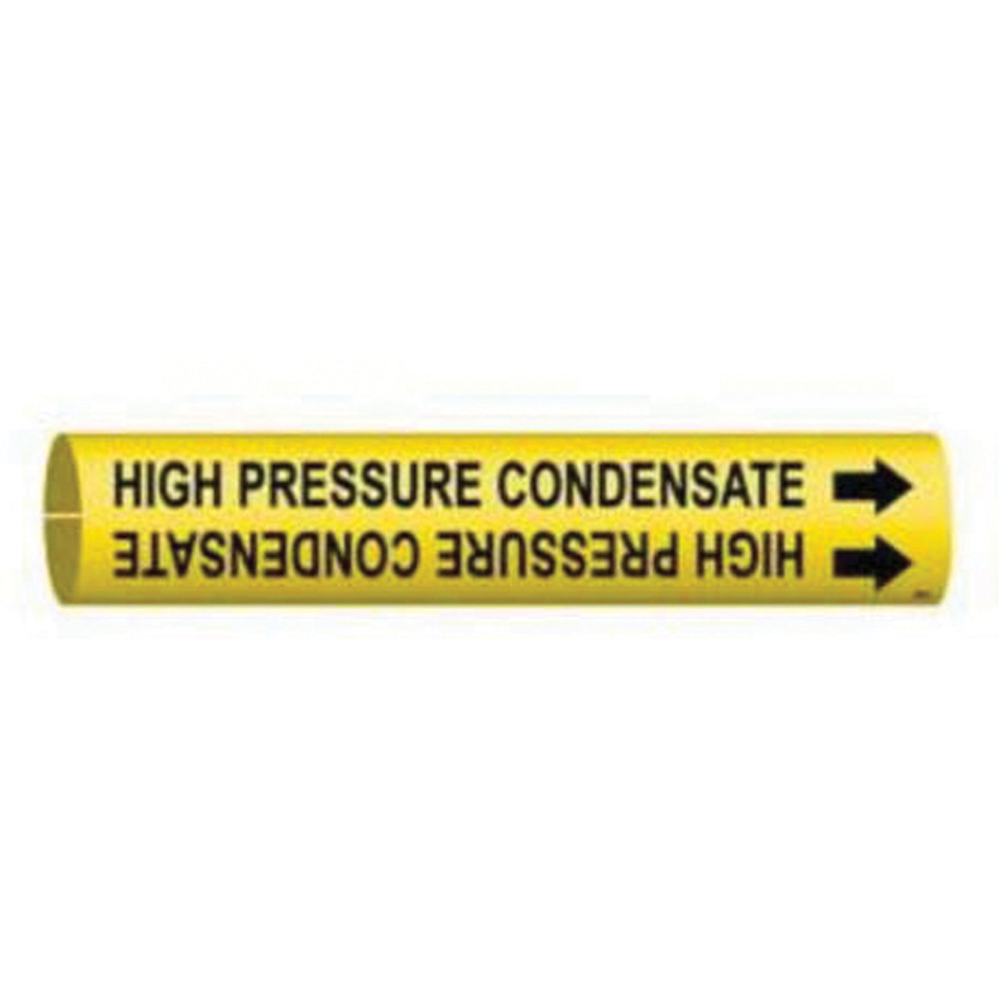 Brady "High Pressure Condensate" Pipe Marker, Snap-On, 7/8" H x 7/8" W, Black on Yellow
