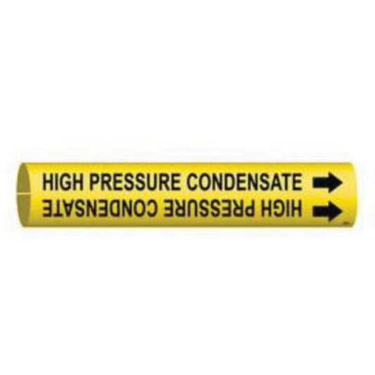 Brady "High Pressure Condensate" Pipe Marker, Snap-On, 7/8" H x 7/8" W, Black on Yellow